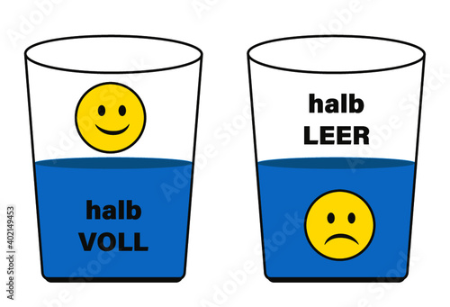Optimist, Pessimist, Zeichnung