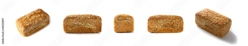 Homemade Traditional Bread Isolated on White Background Homemade Traditional Bread Isolated on White Background