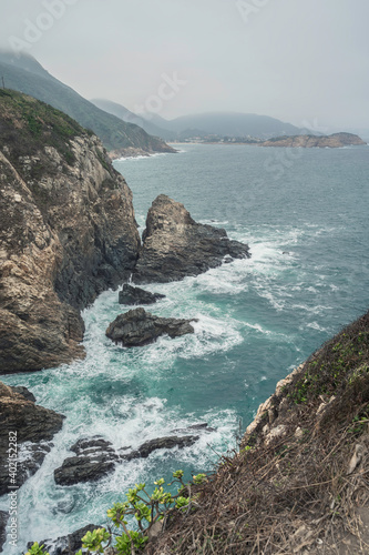 Moody Seaside Coastal Cliff in Hong Kong
