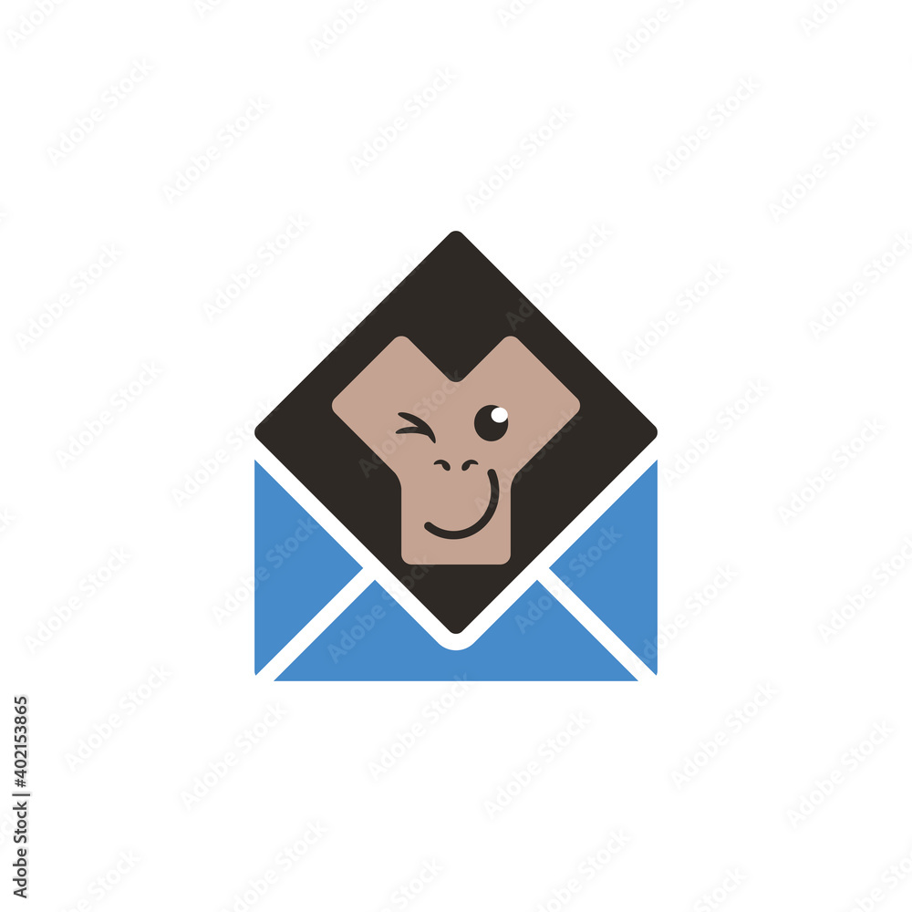Fototapeta premium Chimp mail template logo design