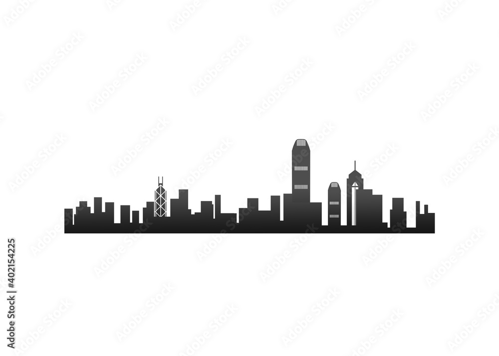 A silhouette of restless Hong Kong city