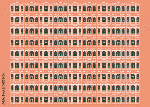 Photography A pink pattern inspired by Hawa Mahal palace in Jaipur India
