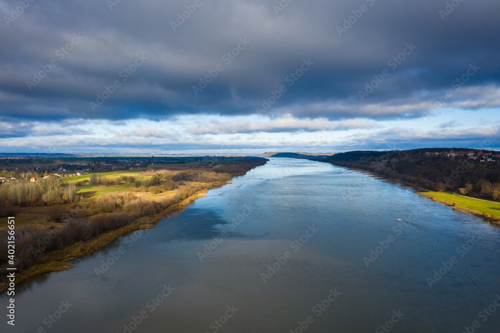 Landscape of the Vistula river near Grudziadz in Poland.