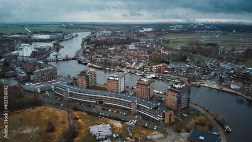 The city of Wormerveer from above photo
