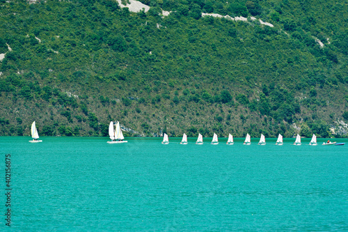 Boats and yachts, Lac du Bourget, Aix-les-Bains, Savoie, Rhone-Alps, France