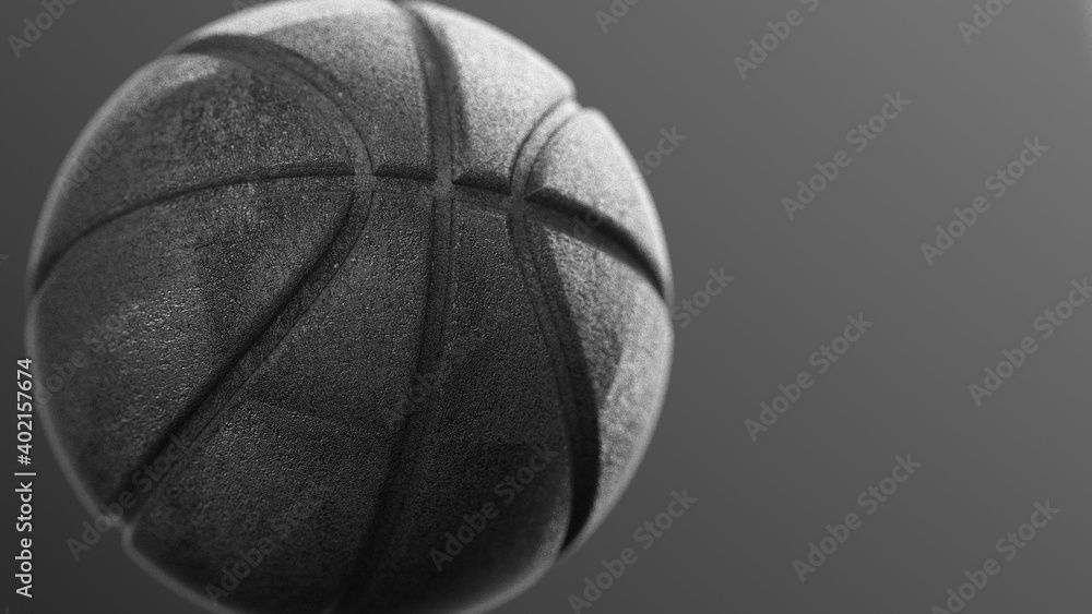 Fototapeta premium Basketball and Particles. 3D illustration. 3D high quality rendering. 3D CG.