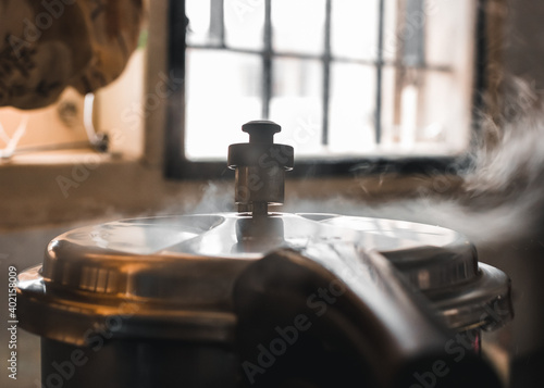 Pressure cooker in kitchen 