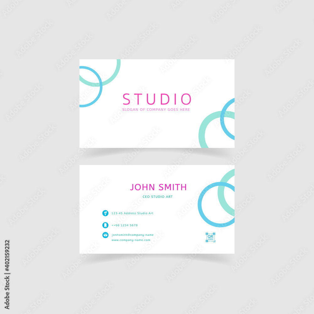 minimalism and clean business card template. color pastels composition. vector illustration.