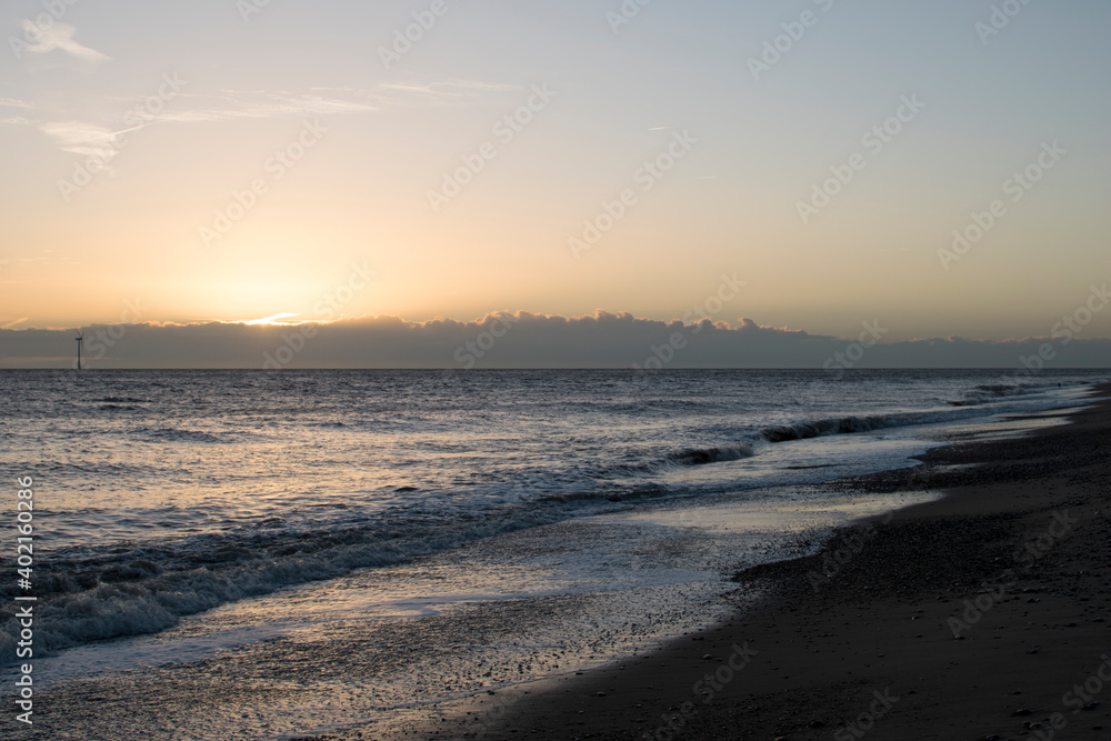 Early morning sun at Caister-on-sea, Great Yarmouth, Norfolk.