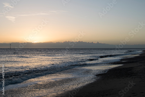 Early morning sun at Caister-on-sea  Great Yarmouth  Norfolk.
