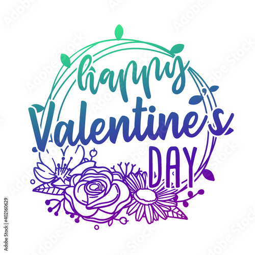 Valentine's Day Round Wreath Flowers with Vintage Wedding Design. Floral frame ornament vector style. Decoration Design Silhouette illustration.