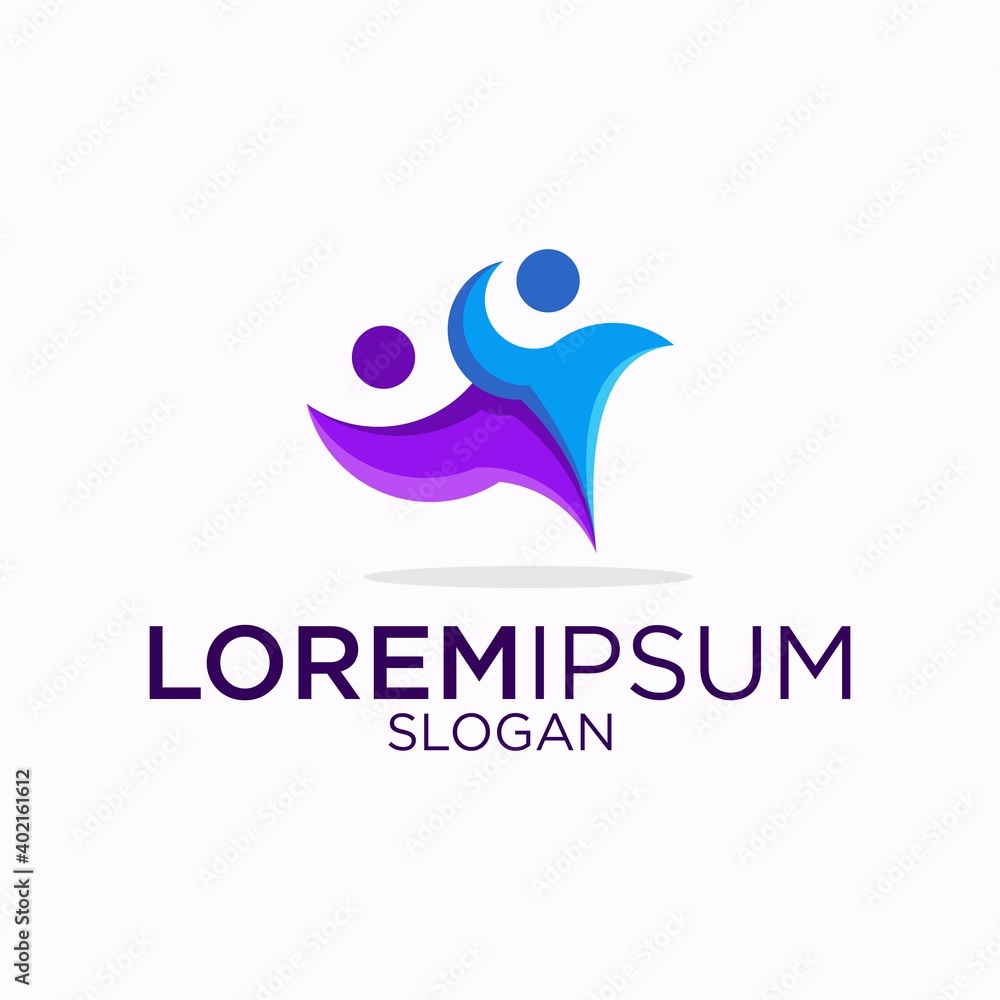 Obraz premium People logo design vector illustration