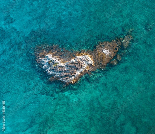 Beautiful heart-shaped island Illot De Sa Llova near the Es Trenc Beach at Colonia Sant Jordi, Mallorca