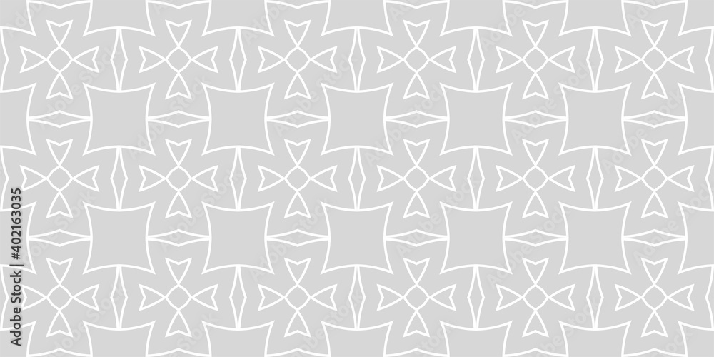 White pattern on a gray background. Seamless wallpaper texture, monochrome. Vector illustration White pattern on a gray background. Seamless wallpaper texture, monochrome. Vector illustration