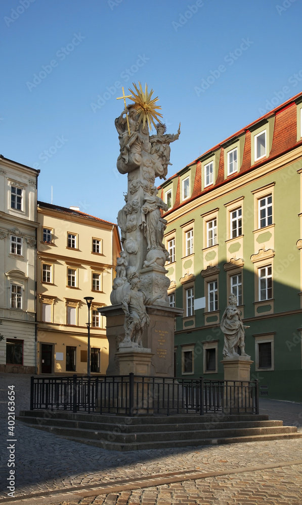 Holy Trinity Column on Cabbage market in Brno. Czech republic