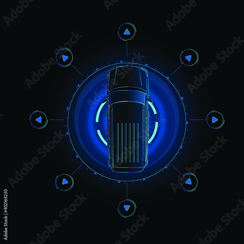 Car automation surroundings vector