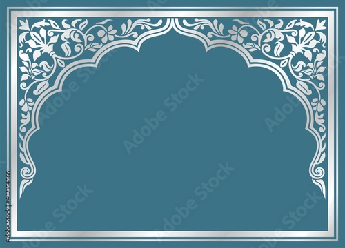 wedding card design, paisley floral pattern , India	