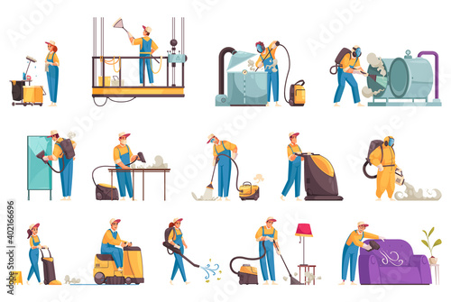 Professional Cleaners Icon Set