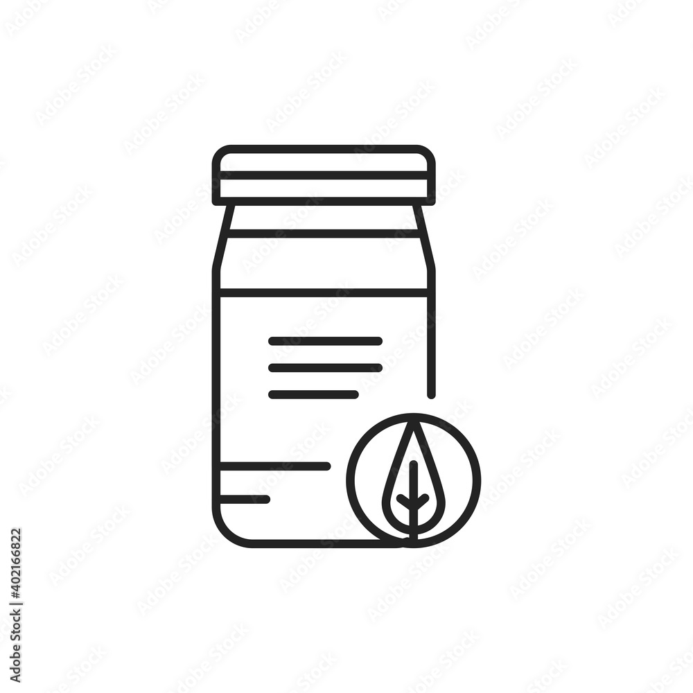 Fototapeta premium Matcha tea powder color line icon. Pictogram for web page, mobile app, promo.