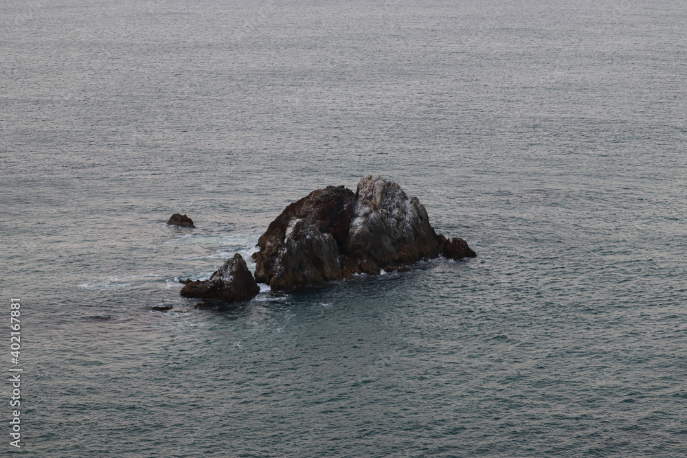Fototapeta premium 愛知県の海にある大きい岩