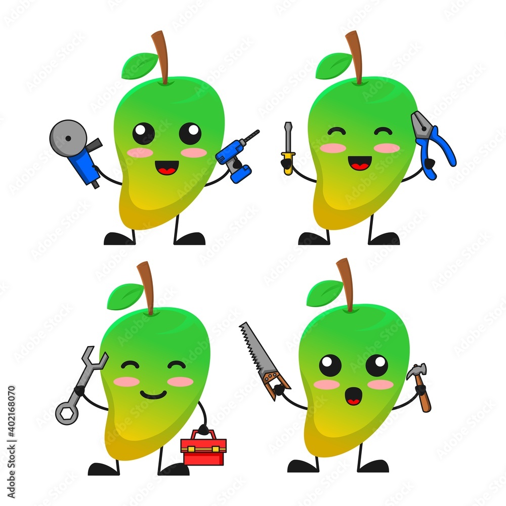 vector illustration of cute mango fruit service and repair theme bundle set. cute mango fruit Concept White Isolated. Flat Cartoon Style Suitable for Landing Page, Banner, flyer, Sticker. vector illustration of cute mango fruit service and repair theme bundle set. cute mango fruit Concept White Isolated. Flat Cartoon Style Suitable for Landing Page, Banner, flyer, Sticker.