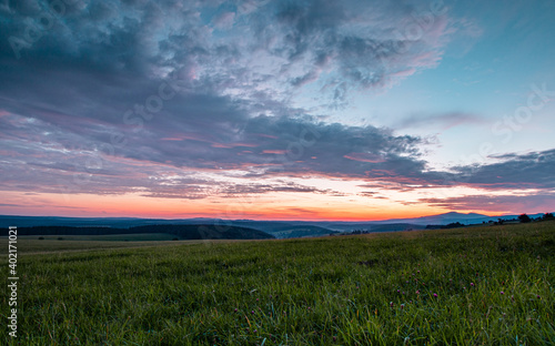 Harz Landschaft nach Sonnenuntergang