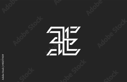 Modern Logo Letter EE linear black vector