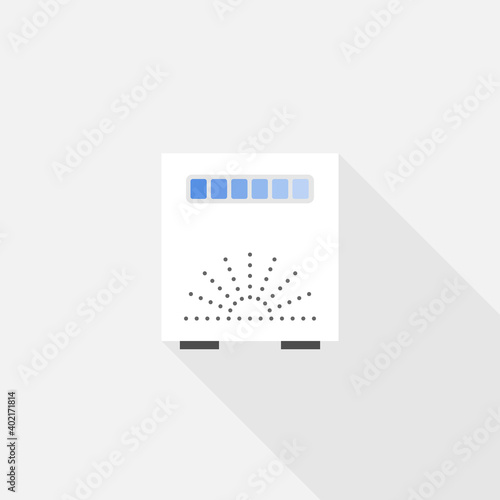Air Purifier Concept. Antibacterial air purifier. Filter virus safe from virus COVID. Medical Antivirus equipment. Vector illustration