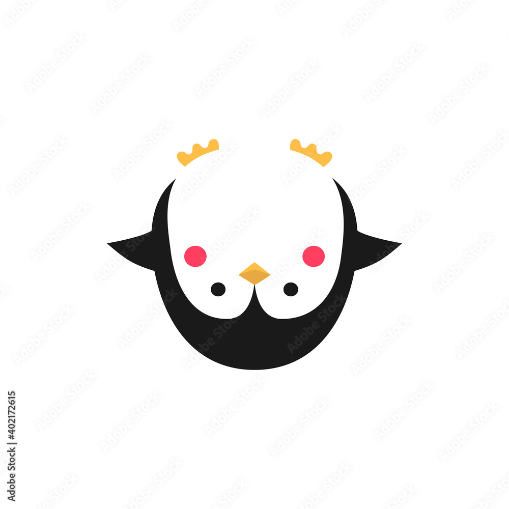 Obraz premium Penguin lies on its back. Vector illustration.