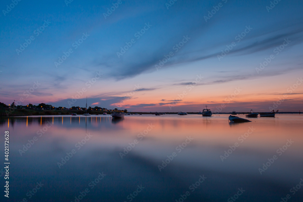 Ostsee mit Booten am Abend Ostsee mit Booten am Abend