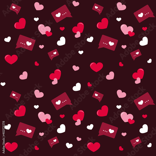 Hearts and messages pattern design for Valentine's Day (ID: 402173278)