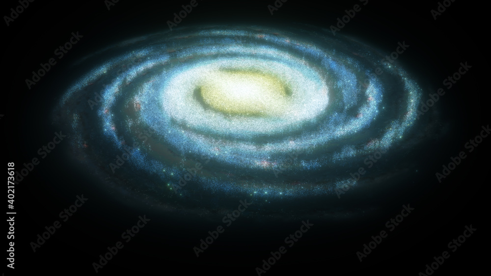 Spiral galaxy milky way blue