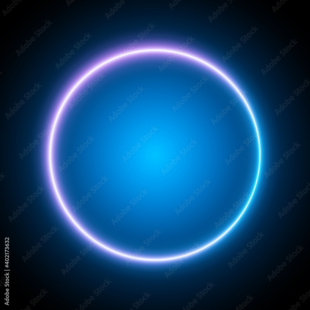 Dark background with neon frame, round neon sign, vector illustration. Dark background with neon frame, round neon sign, vector illustration.
