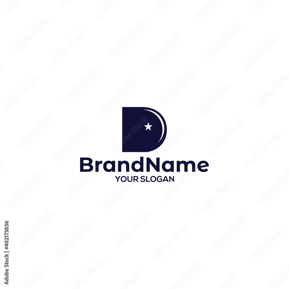 Fototapeta premium D Moon and Star Logo Design Vector