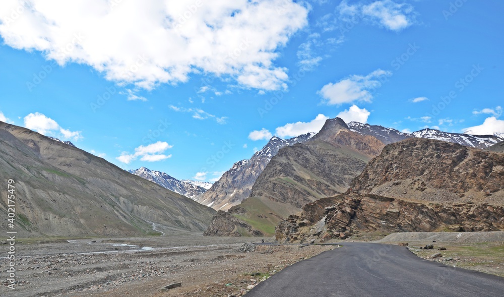 landscape of the mountains in leh ,jammu and kashmir,india