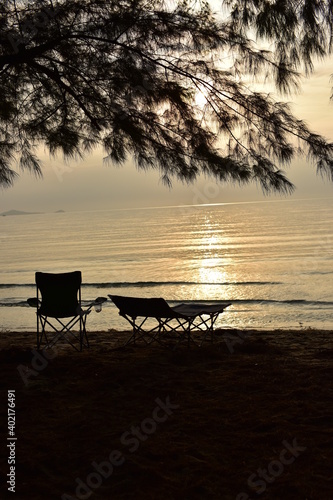 Sunset view at the sea on Koh Samet 
