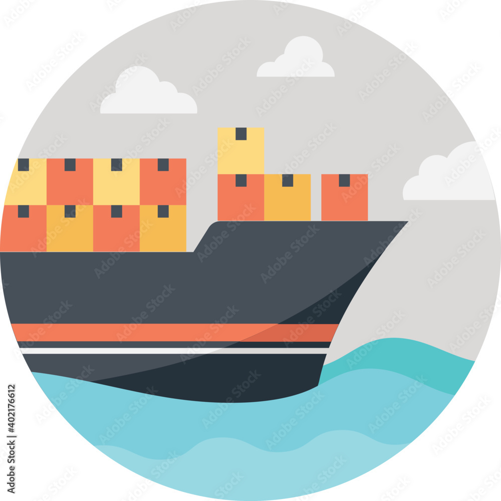 Naklejka premium Cargo Ship