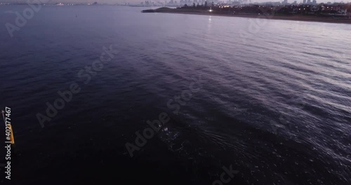 Wallpaper Mural Swimming On Sunrise Over Melbourne Drone Pan Up Torontodigital.ca