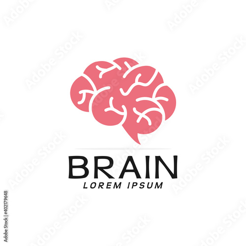 brain logo design silhouette illustration template vector icon symbol modern