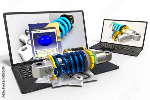 3D render image representing CAD process photo