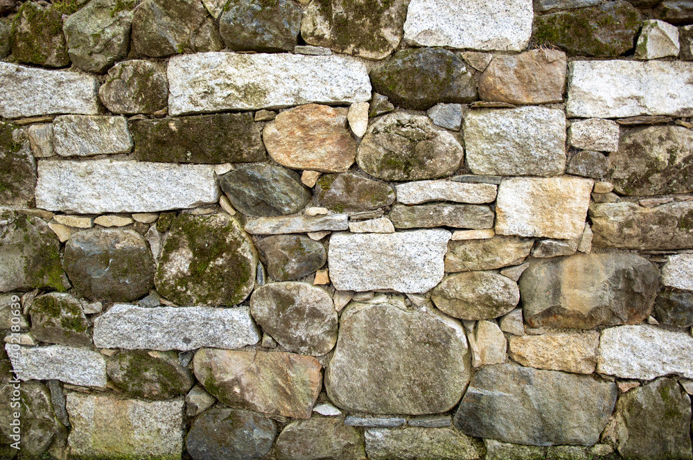 Obraz premium stone wall background. cracked stone wall surface