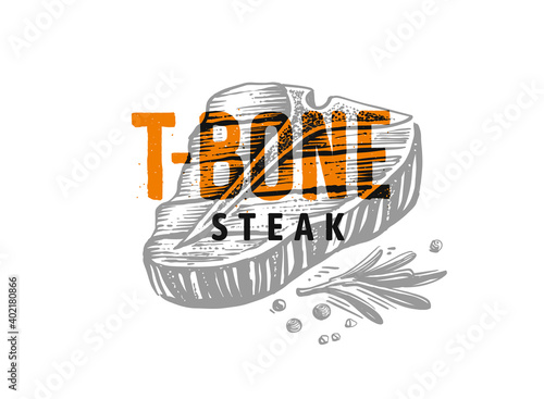 barbecue beef steak sketch style