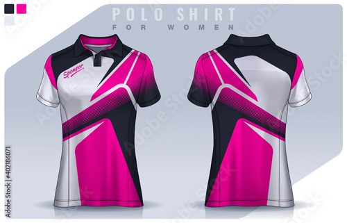 t-shirt sport design for women,  Jersey mockup.  Polo Uniform template.