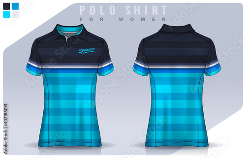 t-shirt sport design for women,  Jersey mockup.  Polo Uniform template.