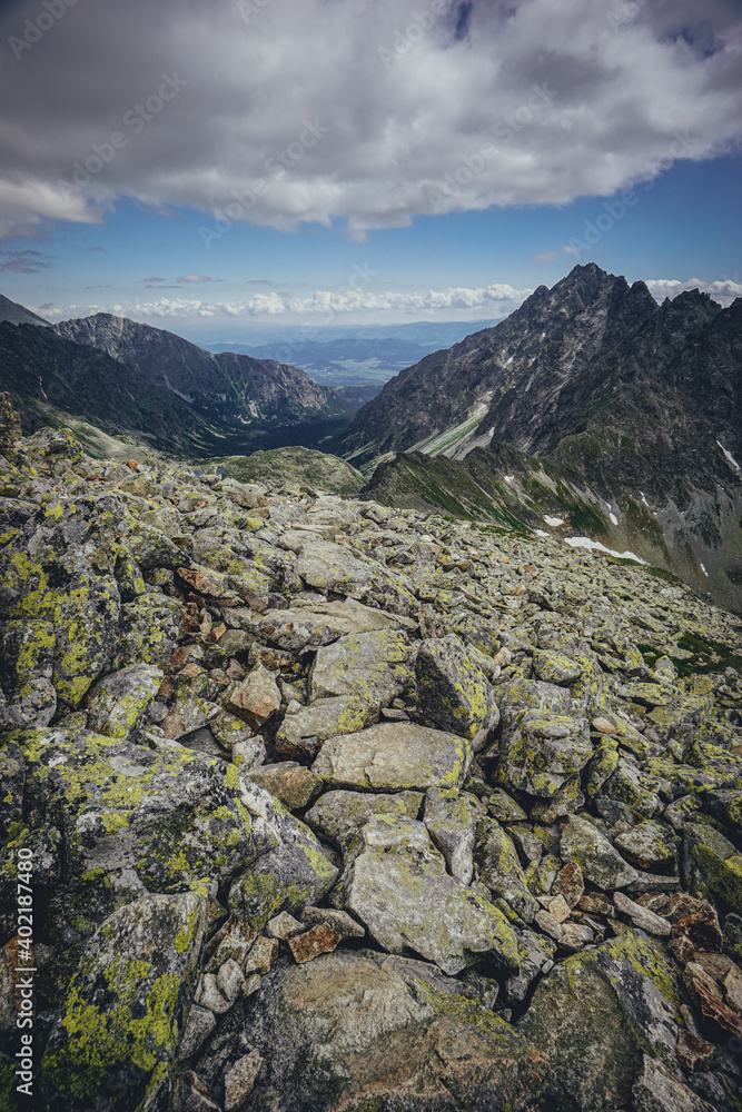 Hiking trails in High Tatras, Slovakia in early summer