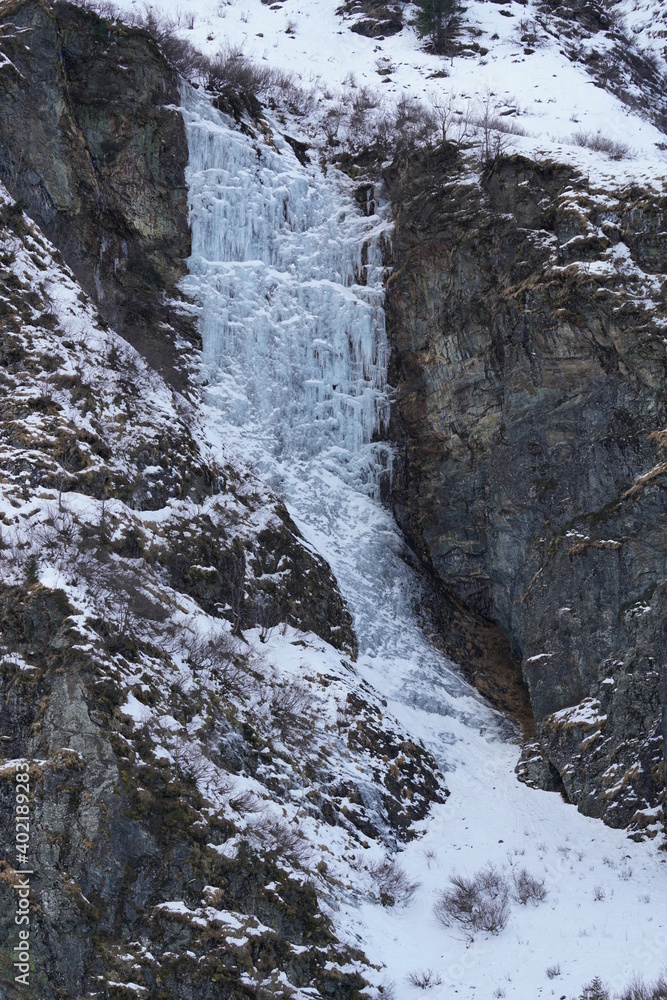 frozen waterfall in the national park hohe tauern in austria frozen waterfall in the national park hohe tauern in austria