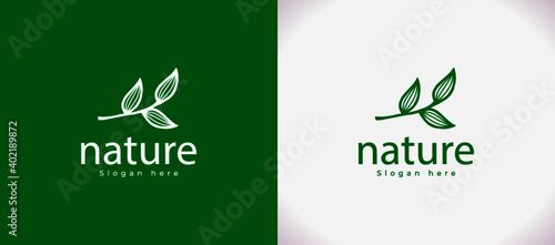 Nature creative symbol organic concept. health care abstract business eco logo. Fresh food, circle package, beautiful flora. Corporate identity logotype, company graphic design