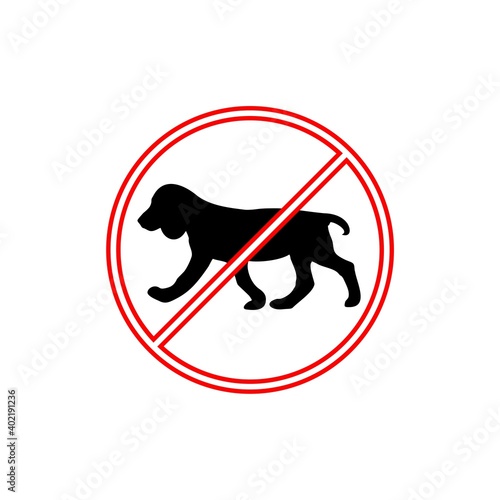 No pets icon isolated on white background