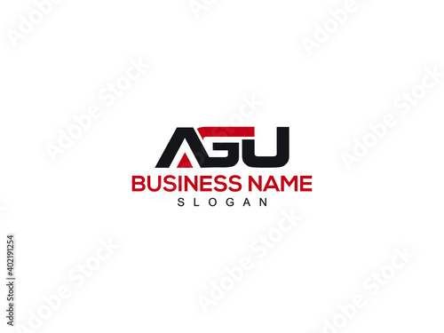 AGU Letter Logo, agu logo icon design photo