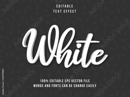 Editable White text effect	with black background